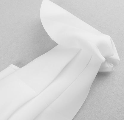 DOLLY Elegant Ruffled Off Shoulder Hollow Waist Irregular Hem Dinner Dress-NINA