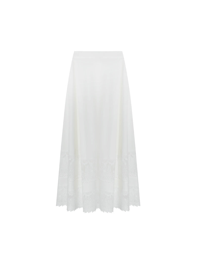 HECO Acetate Hollow Lace A-line Long Skirt women - FLOW.