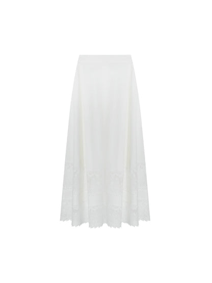 HECO Acetate Hollow Lace A-line Long Skirt women - FLOW.