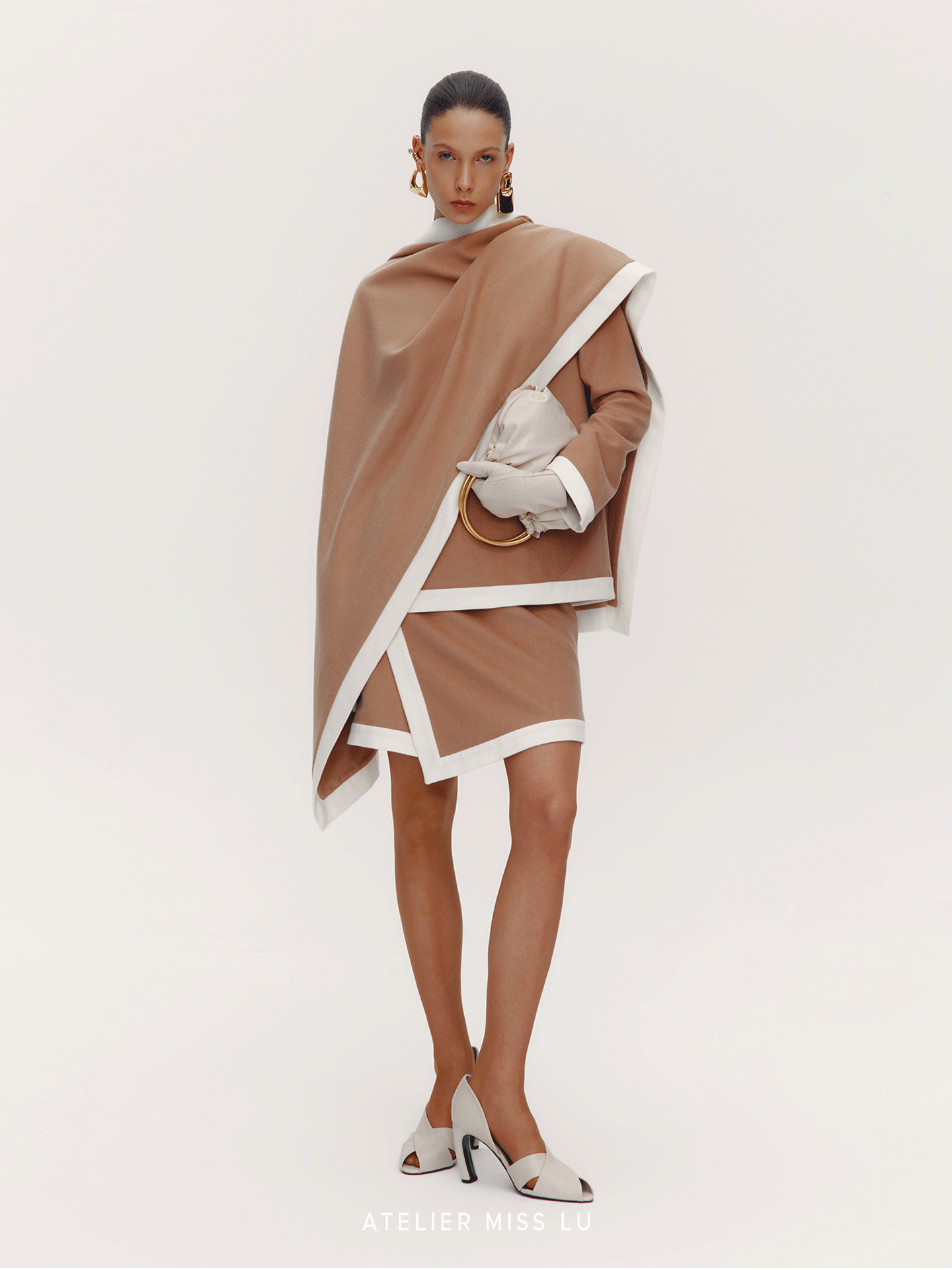 AtelierMissLu [Queen of the Wind] Old Money Wind Contrasting Sheep Wool Blend Scarf - HOLD