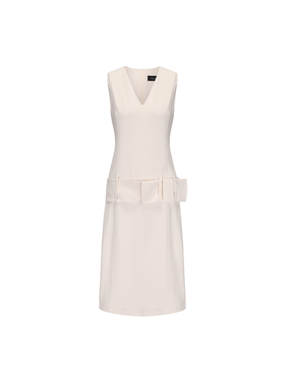 ATELIER MISS LU Ribbon Wide Waist-cinching Sleeveless Dress - BRIAN.