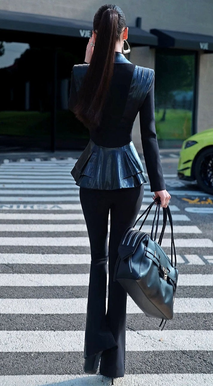 VJE  Jacket Flared Pants Two-Piece Suit set - FED.