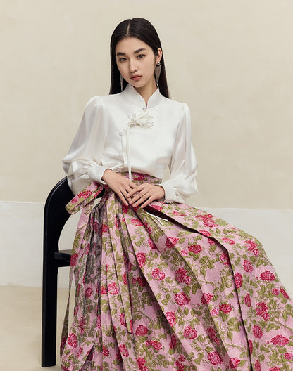 HECO Three-dimensional Handmade Stand-Up Collar Shirt Top Woman - all.