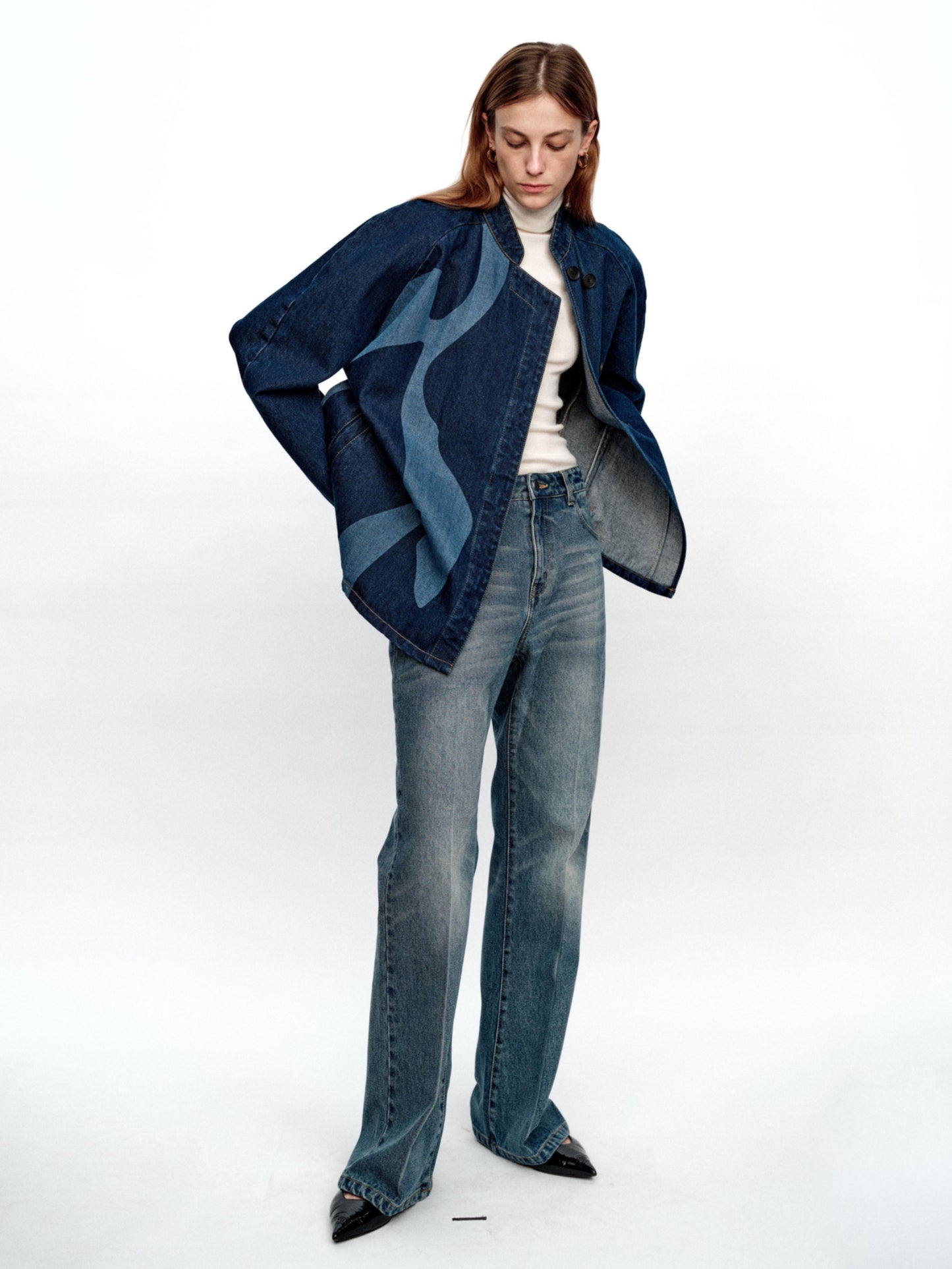 SERRER Classic vintage washed straight bootcut jeans - EMI.
