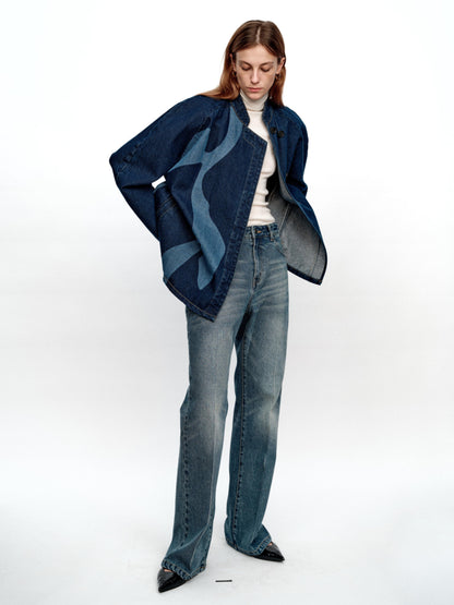 SERRER Classic vintage washed straight bootcut jeans - EMI.