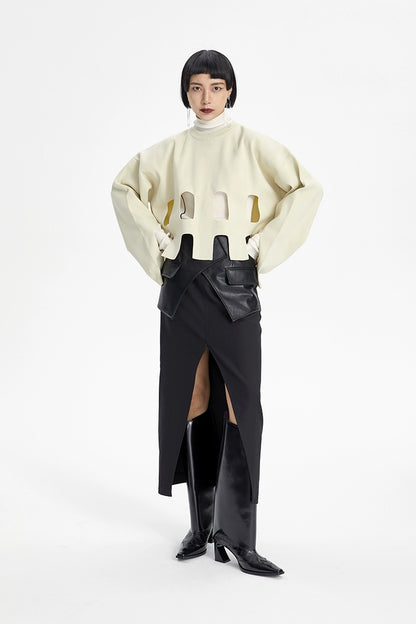 TINY IN oversize slouchy short cut-out women's sweater -BOKO