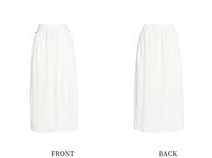 ZHUCHONGYUN white pleated adjustable pocket cocoon-shaped straight skirt-NODE.