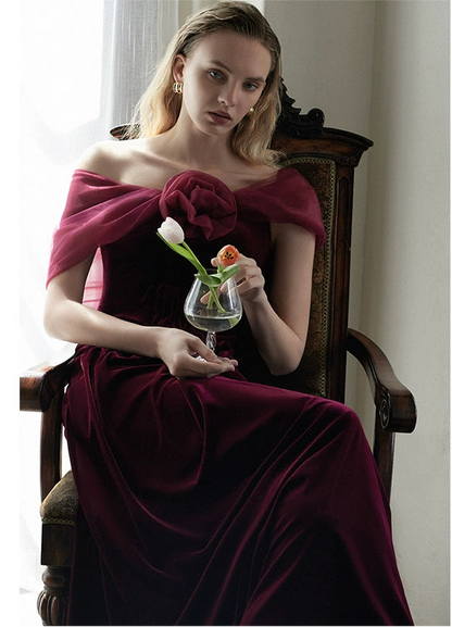 GOUDIN light luxury banquet evening dress-LONA.