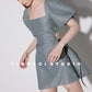 Women's Tweed Sequin Fabric Open Waist Fluffy Dress -Delima