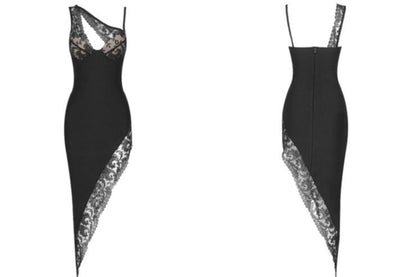 DOLLY White Sleeveless Off Shoulder Splice Lace Dress-DANICA