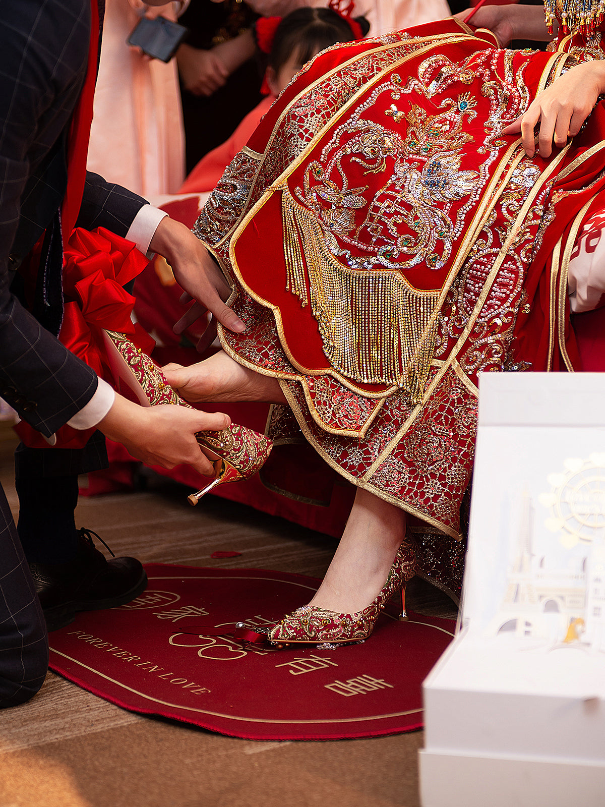 pjjuu Hexiu Wedding Dress Two Wear High Heels - EVERYTHING