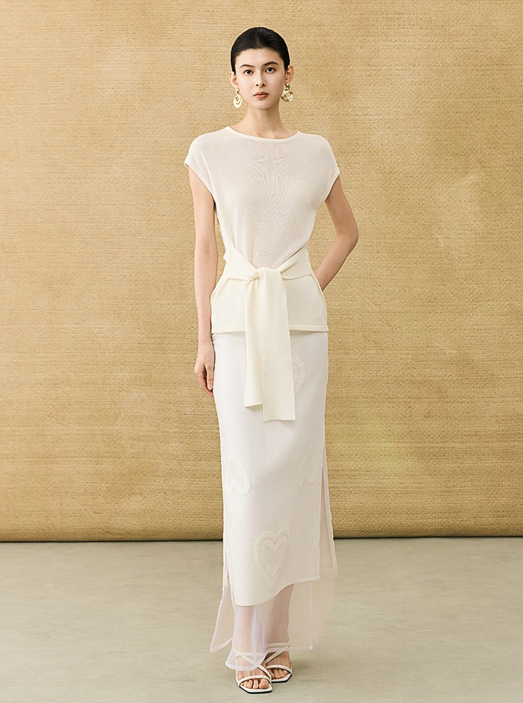 HECO Chinese high-end summer temperament love embroidered skirt - PHYSIC.