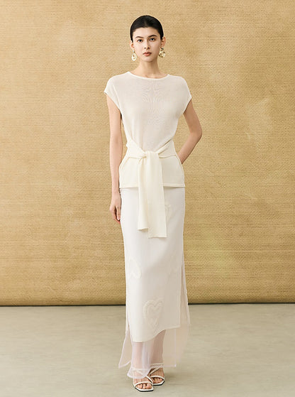 HECO Chinese high-end summer temperament love embroidered skirt - PHYSIC.