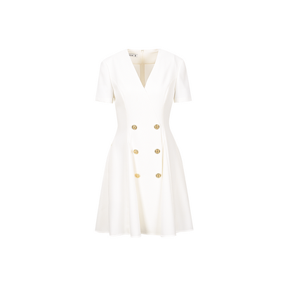 YES BY YESIR | Big A-Line Double-Breasted Casual Dress - VARESSA.