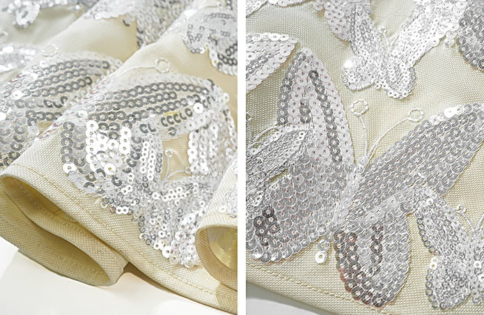 HECO Jacquard Acetate Hollow Stand Collar Thin A-line  Black White Dress Women - WEIGHT.