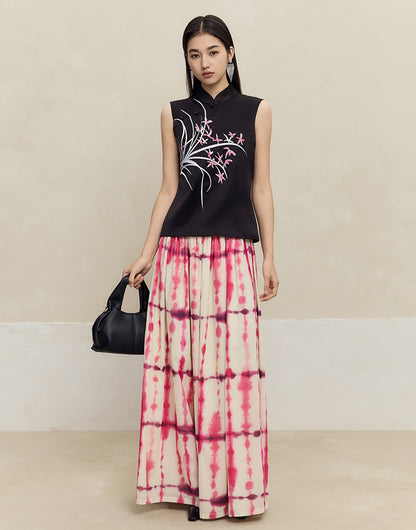 HECO 100% Cotton pink High Waist Swing Skirt Women - grace.