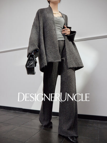 DGU "Ink Luxury" women's knitted suit autumn new high-end loose slimming set - Charlotte.