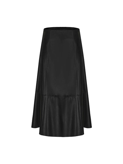 ATELIER MISS LU  multi-piece patchwork sheepskin umbrella skirt - BLUEBELL.