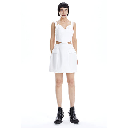 The TINY IN split-out open-waisted strap dress -CACAS