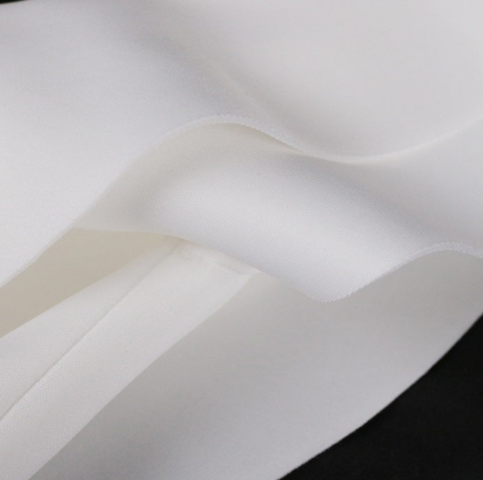 DOLLY Elegant White V-Neck Flying Ruffle Sleeve Slim Fit Long Goddess Dress-CLAUDIA