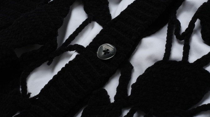 ZHUCHONGYUN  contrasting cut-out knit top--YOSHIDA.