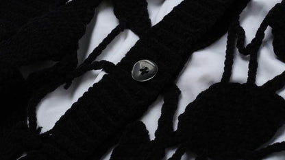 ZHUCHONGYUN  contrasting cut-out knit top--YOSHIDA.