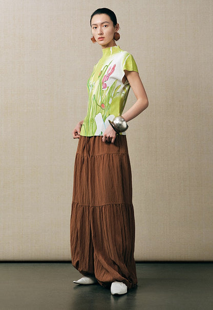 ZHUCHONGYUN loose wide pants and loose turtle neck long sleeve top outfit set-PAPA.