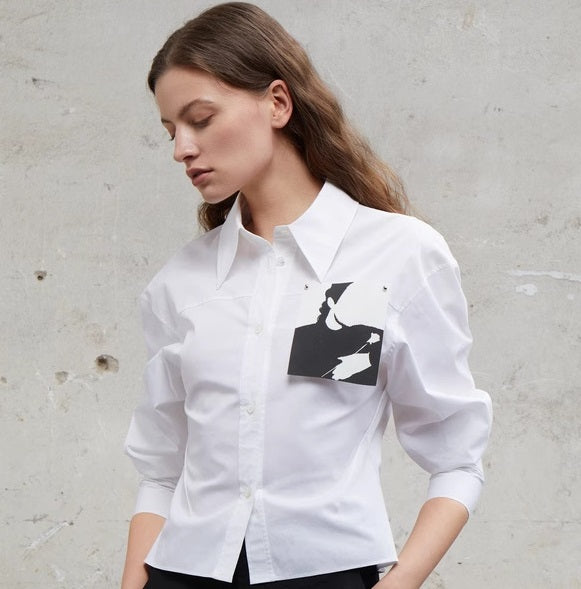 COMME MOI  women's smart waist chic silhouette top - GRACE.