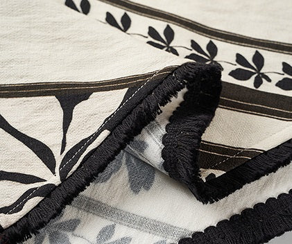 COMME MOI Lu Yan designer's black and white printed shirred dress - OAKLEY.