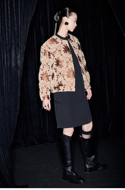 M essential Mackay designer Drop-coffee jacquard puffer jacket - apere.