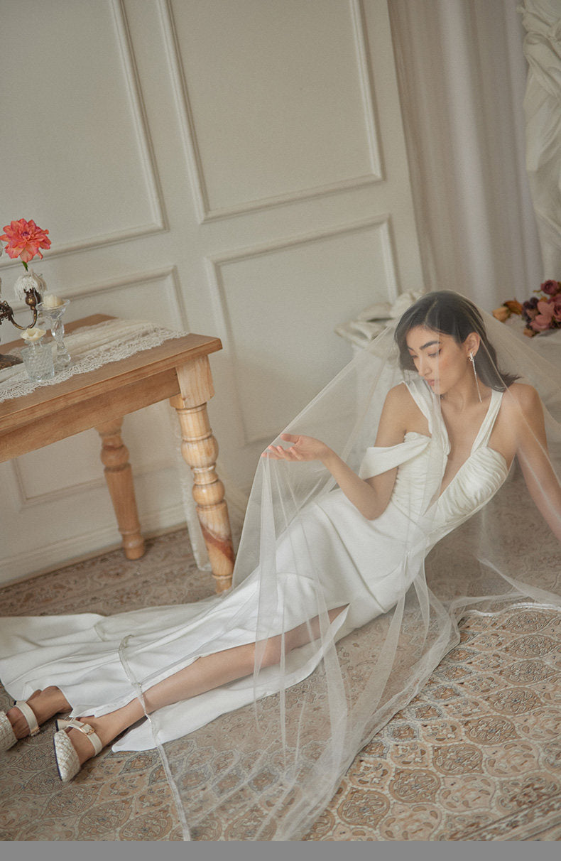 GOUDIN French light luxury vintage bridal evening dress-SANYA.