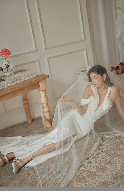 GOUDIN French light luxury vintage bridal evening dress-SANYA.