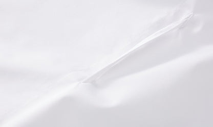 ZHUCHONGYUN drawstring placket loose straight white shirt-UMIE.