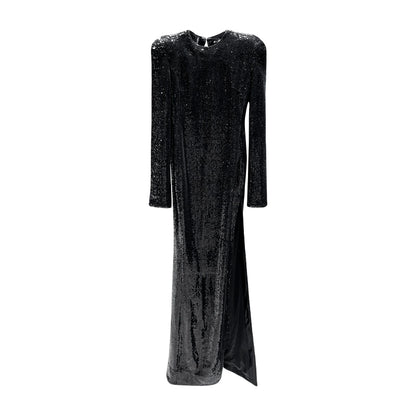 ANNAKIKI High slit open-back beaded dress long skirt-CHIYOKO