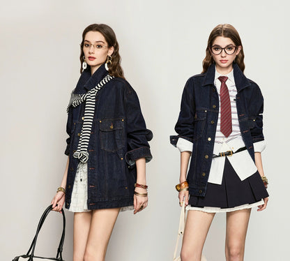 ANNASPEAK starfish denim silhouette denim jacket-SARE.