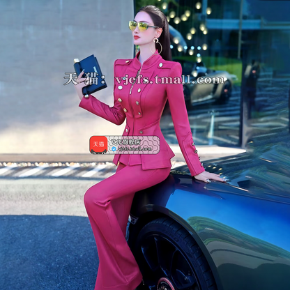 VJE  top micro flared pants two-piece set-NINI.