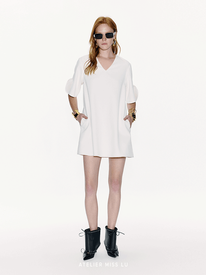ATELIER MISS LU cascading disc panel design A-line dress - EXPEM