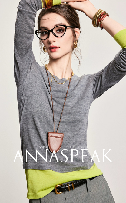 ANNASPEAK fake two pieces wool knit-LIAM.