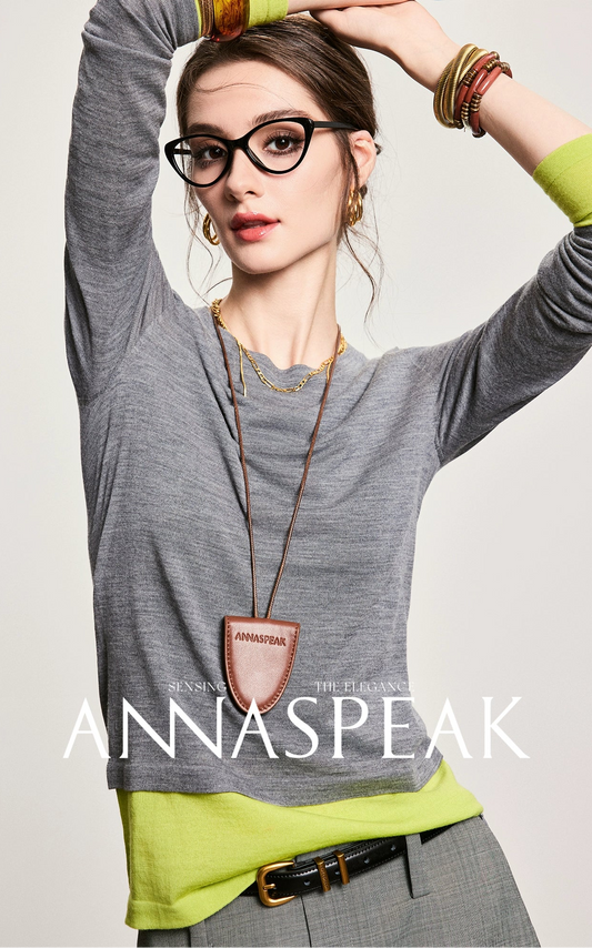 ANNASPEAK fake two pieces wool knit-LIAM.