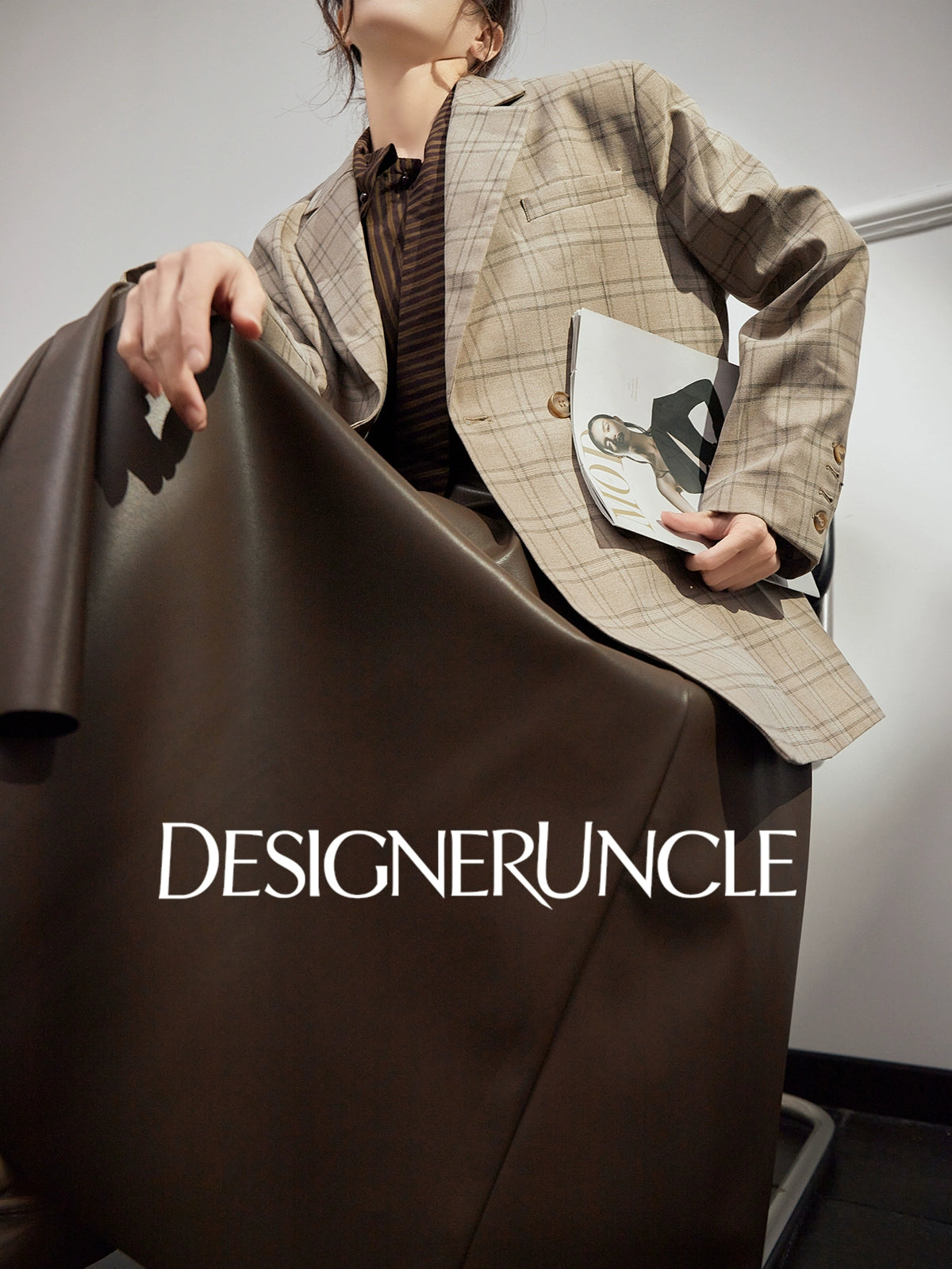 DGU|Khaki blazer new high-end niche retro trendy casual suit - JOY.