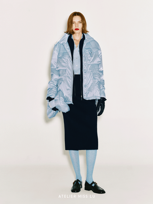 ATELIER MISS LU Glacier Blue Adjustable Waist Jacket - SIMPSON