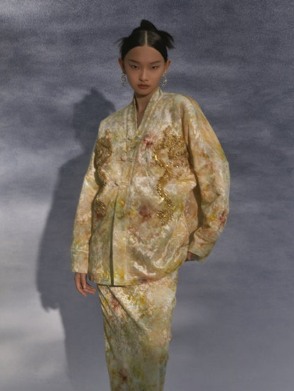 HECO 100% polyester tie dye long sleeve Jacket Sense Women's Top - glad.