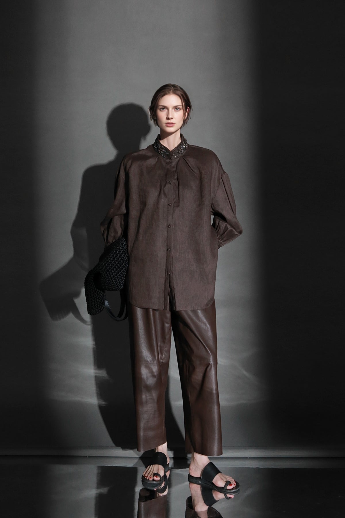 PIAOIN luxury vintage beaded design handmade custom shirt-BEATRICE.