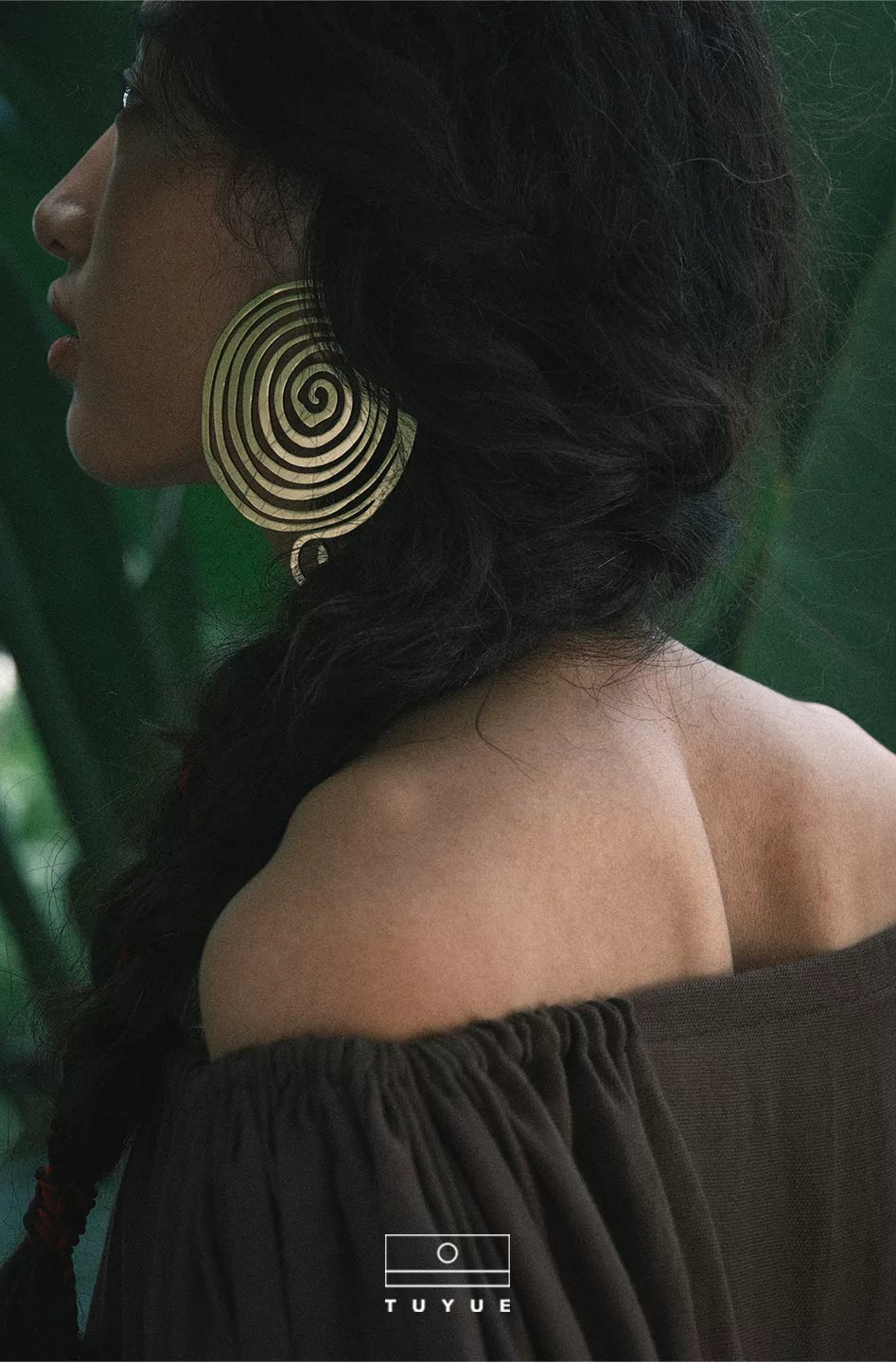 TUYUE brass gold plating energy structure earrings- MADDIE