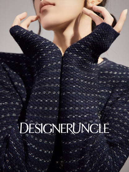 DGU "Gilded Blue" new French fragrance style slimming royal blue dress - Joseph.