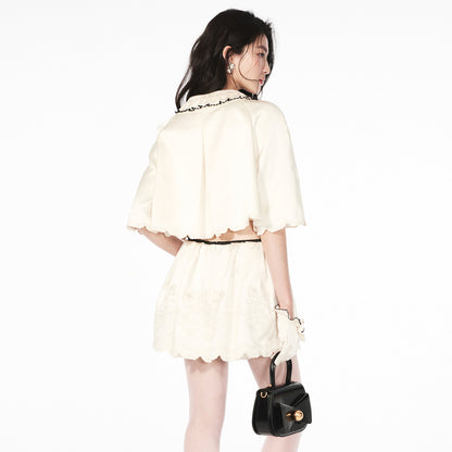 FAME embroidered satin short jacket top - AUSTIN
