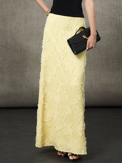 HECO Silk Texture High-Waist Straight Skirt - VIOLET.