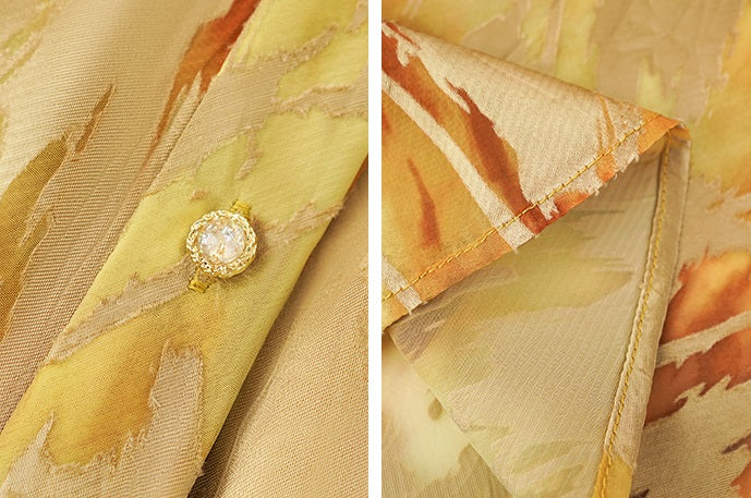 HECO Chinese National Style Burning Flower Slightly Transparent shirt- STROK.