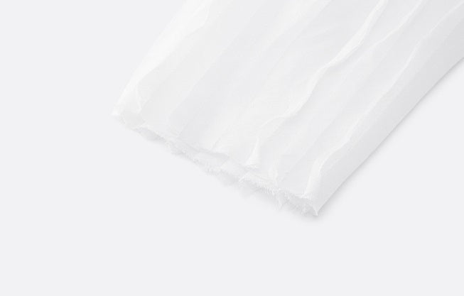 ZHUCHONGYU white loose pleated top and pant outfit set--SOUSOU.