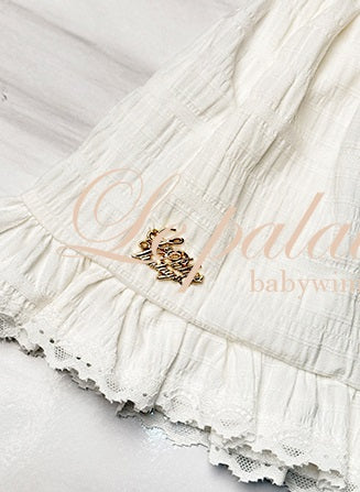 Le Palais Vintage white low-rise skirt-TEE.